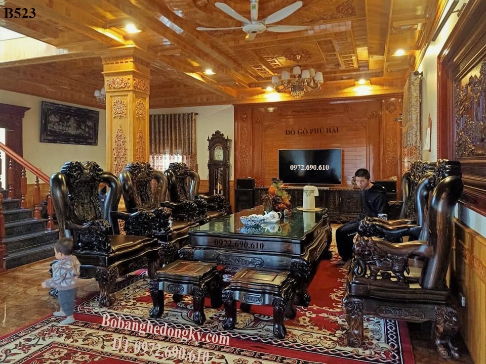 Bộ bàn ghế gỗ mun